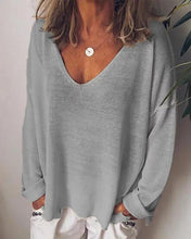 Load image into Gallery viewer, Plus Size Casual Cotton-Blend Long Sleeve Women T-shirts