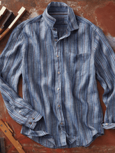 Load image into Gallery viewer, Men's Striped Cotton Long Sleeve Shirt