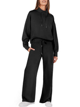 Load image into Gallery viewer, 2023 Fall Drawstring Sweatshirt Wide Leg Sweatpant Lounge Set Tracksuit
