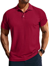 Load image into Gallery viewer, Men's Knitted Pit Jacquard Basic Simple Short-sleeved Polo Shir