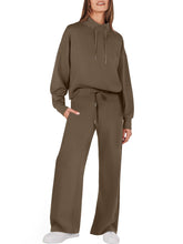 Load image into Gallery viewer, 2023 Fall Drawstring Sweatshirt Wide Leg Sweatpant Lounge Set Tracksuit