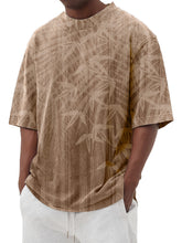 Load image into Gallery viewer, Men's Bamboo Leaf Print Short Sleeve T-Shirt