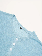 Load image into Gallery viewer, Men's Summer Solid Button Textured Short Sleeve Henley Shirt