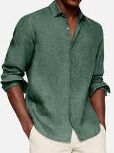 Load image into Gallery viewer, Men's Casual Solid Color Cotton Lapel Long-Sleeve Shirt