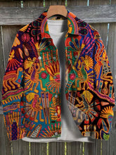 Load image into Gallery viewer, Retro Mexican Mayan Tribal Art Print Casual Denim Jacket