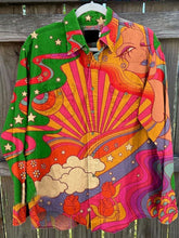 Load image into Gallery viewer, Vintage Psychedelic Hippie Art Print Casual Denim Jacket