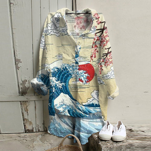 Women's Casual Loose V Neck Shirt