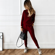 Load image into Gallery viewer, Ladies High-Neck Solid Color Fashion Casual Set