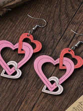 Load image into Gallery viewer, Valentine's Day Hollow Heart Series Wooden Earrings