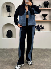Load image into Gallery viewer, Autumn and winter spliced casual two-piece set