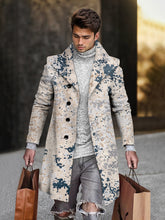 Load image into Gallery viewer, Men&#39;s fashion geometric print mid-length coat
