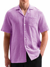 Load image into Gallery viewer, Men's Fashionable Casual Cuban Collar Pocket Short Sleeve Shirt