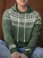 Load image into Gallery viewer, Men'S Vintage Knitted Jacquard Hooded Sweater