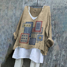 Load image into Gallery viewer, Colorful Geometric Embroidery Textile Art Linen Blend Tunic