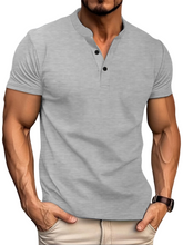 Load image into Gallery viewer, Men's Athletic Basics Waffle Fabric Button-Down Henley