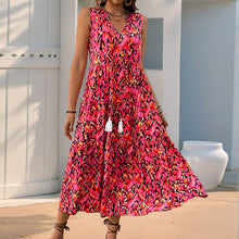 Load image into Gallery viewer, Tummy Flattering Floral Sleeveless Dress