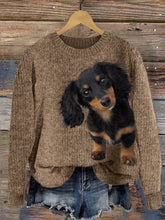 Load image into Gallery viewer, Long Haired Dachshund Dog Cozy Knit Sweater