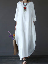 Load image into Gallery viewer, Women's cotton and linen loose plus size dress