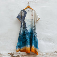 Load image into Gallery viewer, Japanese Octopus In Gradient Art Linen Tank Dress
