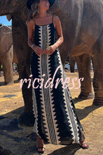 Load image into Gallery viewer, Take A Trip Ethnic Print Backless A-line Maxi Dress