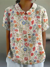 Load image into Gallery viewer, Women&#39;s Floral Art Short Sleeve Top