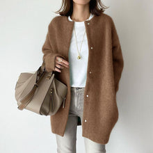Load image into Gallery viewer, Retro Solid Color Loose Button Pocket Knitted Cardigan
