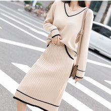 Load image into Gallery viewer, Chic V-neck Long Sleeves Knit Sweater Set