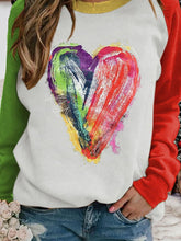 Load image into Gallery viewer, Fashion Color Matching Heart Print Long-Sleeved Sweatshirt
