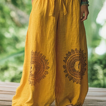 Load image into Gallery viewer, Bohemian Holiday Style Retro Linen Floral Ethnic Totem Print Casual Pants