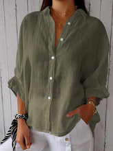 Load image into Gallery viewer, Cotton and Linen Tie Back Design Shirt