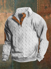 Load image into Gallery viewer, Wearshes Men&#39;s Retro Geometric Woolen Standing Collar Button Sweater