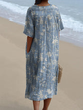 Load image into Gallery viewer, Vintage Rose And Vine Pattern Printed Women's Flowy Dress
