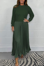 Load image into Gallery viewer, Women's solid color Long Sleeve Jumper &amp; Pleated Bottom Dress Fashion Trends