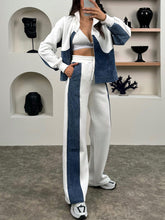 Load image into Gallery viewer, Autumn and winter spliced casual two-piece set