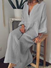 Load image into Gallery viewer, Women&#39;s Casual Pure Color Cotton Long Dress