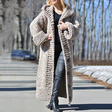 Load image into Gallery viewer, Wearshes Chunky Knit Long Hooded Cardigan