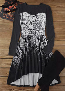 Women's Halloween Forest High Low Hem Mini Dress