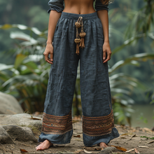 Load image into Gallery viewer, Women's Retro Ethnic Bohemia Style Loose Linen Pants