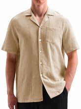 Load image into Gallery viewer, Men's Fashionable Casual Cuban Collar Pocket Short Sleeve Shirt