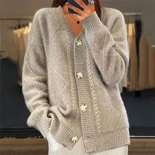 Load image into Gallery viewer, Vintage Loose Slouchy Button Front Cardigan Sweaters