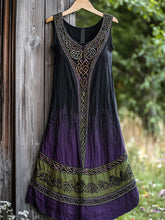 Load image into Gallery viewer, Vintage Viking Celtic Knot Gradient Patchwork Cozy Tank Dress