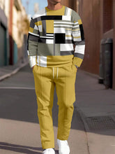 Load image into Gallery viewer, Men&#39;s Simple Colorblock Round Neck Casual Sports Set 051