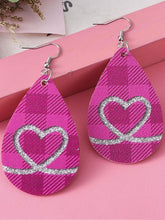 Load image into Gallery viewer, Valentine's Day Plaid Love Drop Earrings