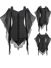 Load image into Gallery viewer, Halloween Solid Color Swing Sleeve Irregular Patchwork Top