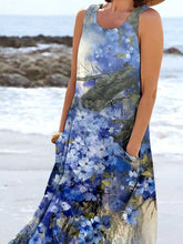 Load image into Gallery viewer, Women's Oil Painting Floral Pattern Tank Top Dress