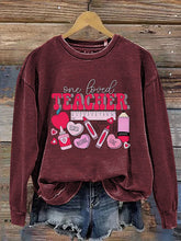 Load image into Gallery viewer, Valentine's Teacher Cute Teacher Print Casual Sweatshirt