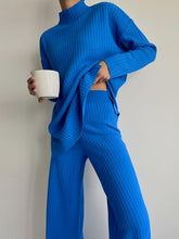 Load image into Gallery viewer, Women&#39;s Casual Half High Collar Solid Color Knitted Two-piece Suit