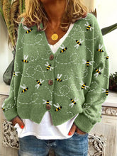 Load image into Gallery viewer, Flying Bees Embroidery Pattern Cozy Cardigan