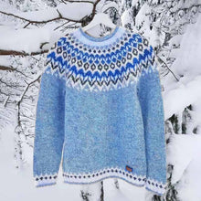 Load image into Gallery viewer, Vintage Icelandic Knit Jacquard Islender Crew Neck Sweater（Unisex）