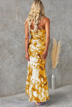 Load image into Gallery viewer, Deja Mesh Overlay Floral Print One Shoulder Ruched Stretch Maxi Dress